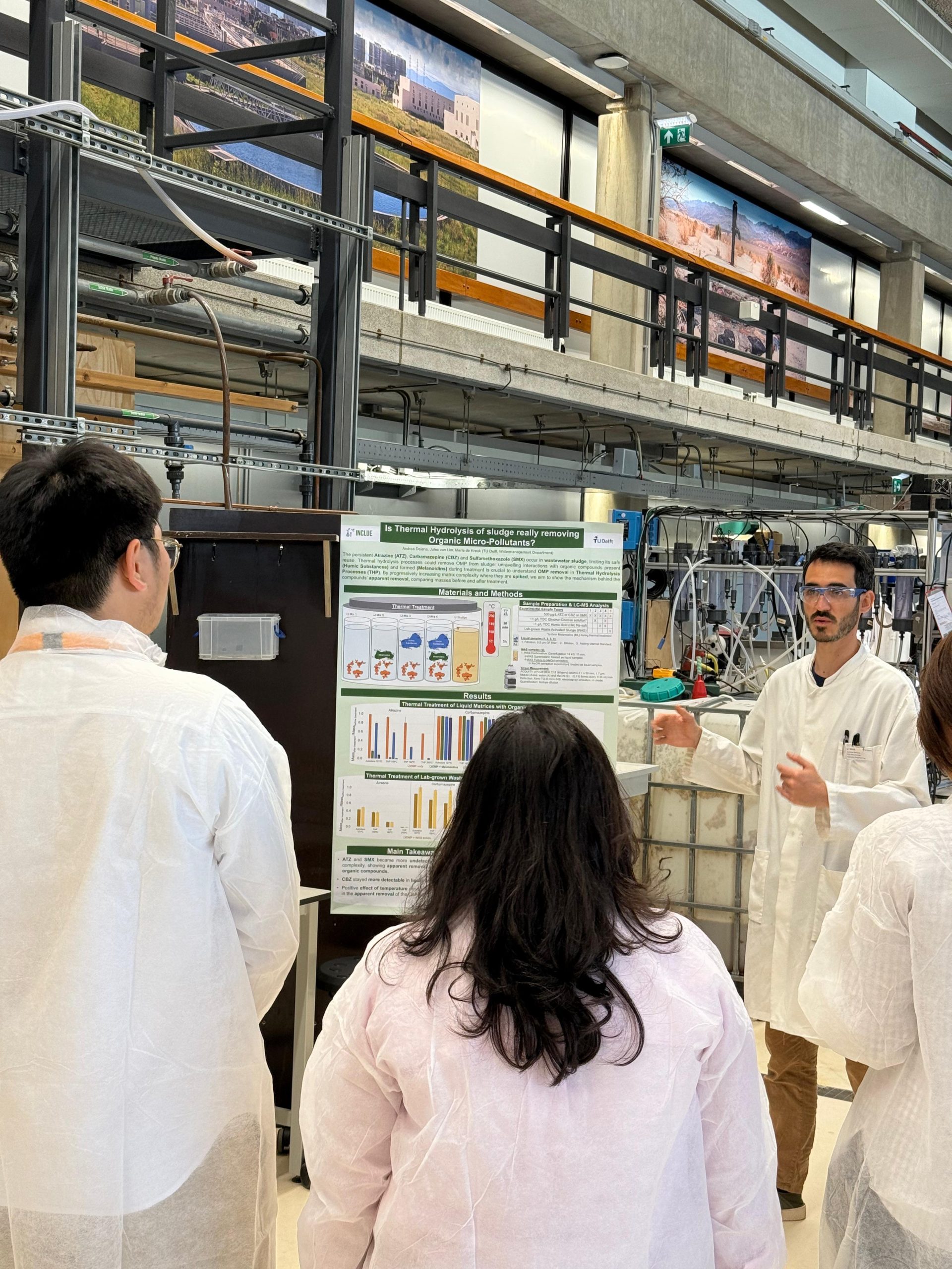 INCLUE DC4 Andrea Deiana hosting a visit to TU Delft WaterLab during WaterMicro 2025