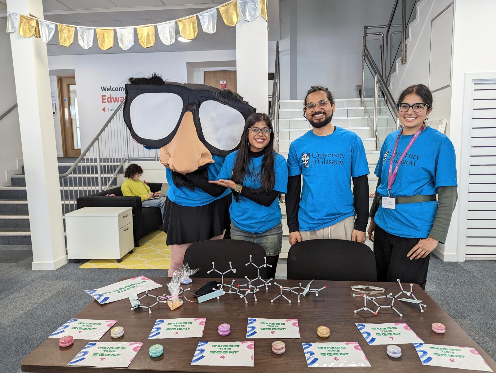 INCLUE researcher Nitin Kumar and his colleagues from the University of Glasgow at Smelly Sunday, a public engagement event held at Edward House on Sauchiehall Street as part of the “Not to Be Sniffed At” exhibition in April 2025